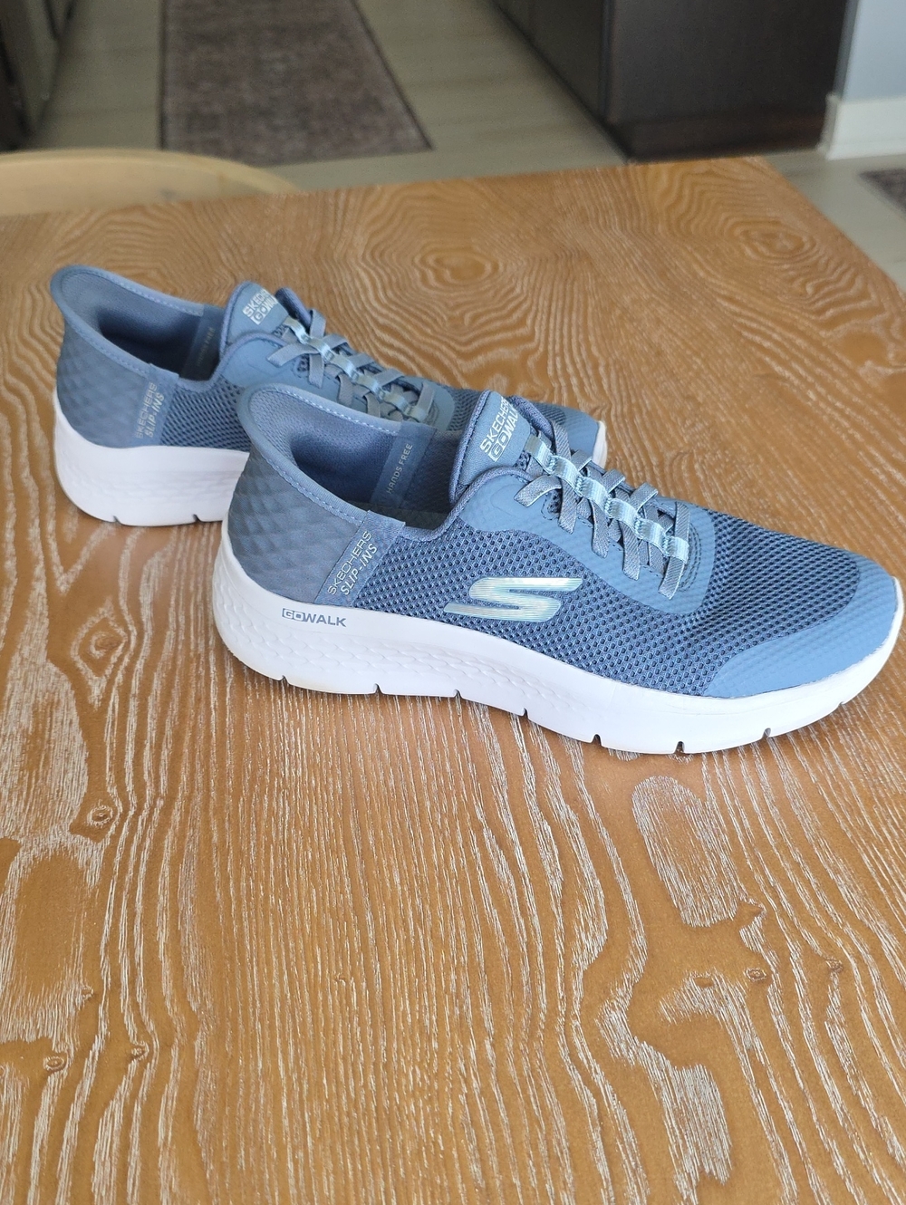 Skechers GOwalk Light Blue Mesh Slip-ins Walking Sneakers
